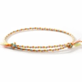 Adjustable bohemian braided friendship bracelet in yellow pink orange blue cotton - Yellow Pink Orange Blue