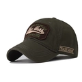 Cappellino vintage in cotone lavato verde scuro con ricamo New York frontale - Regolabile / Ricamo New York / Verde Militare