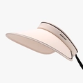 Summer foldable ice silk sun hat in beige pink with wide brim and black trim detail - Adjustable / 23H041 Style (Normal Windproof Rope) / Pink