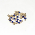 Blue enamel pentagram star pendants with gold trim for DIY jewelry making - Royal Blue Star