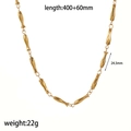 Dettaglio della collana con maglie a pesce dorate con misure di 400+60 mm e 22 g - Collana d'Oro (TN3534-G)