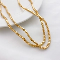 Collana minimalista fatta a mano con piccole perle cubiche in ematite placcate oro - Perla Quadrata Sfaccettata (12#) / 3*3mm (1 Filo) / Oro