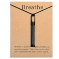 Black mindfulness breathing whistle pendant on necklace with Breathe message card - HX02 (No Card) / Black