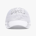White quick-dry sports baseball cap featuring breathable mesh and geometric grey patterns - Adjustable / White