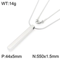 Collana minimalista da uomo in acciaio inossidabile argento con pendente a barra - Argento Con Catena (KN293453-K)