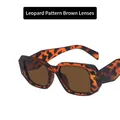 Retro oversized square leopard tortoise sunglasses with premium tea tinted lenses - Metal Hinge / Leopard / Brown