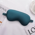 Silk satin sleep mask in dark teal green with ergonomic elastic head strap - Dark Green