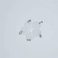 Set of five heart-shaped white quartz pendants with silver metal clasps for DIY jewelry - White Crystal