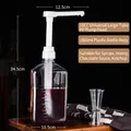 1600ml transparent syrup bottle with 10cc white pump head and precise scale markings - 10cc Long Pump + 1600ml Plastic Bottle