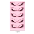 5 pairs of cat-eye false eyelashes with transparent stems on pink tray model HLY5-19 - HLY5-19