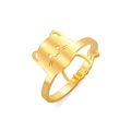 Minimalist golden stainless steel cat ring with a cute animal design for women - US 7 / Gold