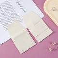 Beige microfiber snap jewelry pouch with envelope folding design and premium texture - Microfiber Envelope Style / 7*7cm / Off White