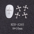 Detail of silver alloy cross nail charms with white pearl inlay for punk style DIY manicure - Silver Cross with Artificial Pearl (A265)