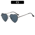 Occhiali da sole a cuore alla moda con lenti grigio scuro e montatura in metallo canna fucile - Montatura Canna di Fucile Lenti Nero Grigio