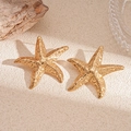Silver Pin Wrinkled Spotted Starfish Studs
