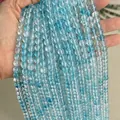 Strands of smooth semi-transparent light blue round beads for DIY jewelry making - Blue K9 Synthetic Beads
