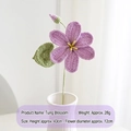Handmade crochet tung flower in purple, 43cm height with realistic yarn texture - Purple Paulownia Flower Single Stem