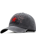 Berretto da baseball vintage grigio scuro lavato con patch stella rossa e ricamo 3D 1985 - 03 Grigio