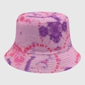 Cappello a secchiello reversibile tie-dye in rosa e viola con cuciture di rinforzo e stile - M (56-58cm) / Tie-Dye Rosa Viola (05)