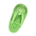Close-up of green and white braided cotton rope toy shaped like a flip-flop sandal - B10206-Style 12 (Flip-flop Rope)