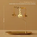 Golden Christmas carousel candle holder with reindeer and snowflake charms 18.5cm height - Magnetic Reindeer (No Tray)