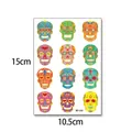 Kids Halloween sugar skull temporary tattoos with gold foil for Day of the Dead party - Gold Foil Sugar Skull (WE-051) / 105*110mm