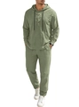 Ensemble de survêtement en lin vert sauge pour hommes avec haut à capuche et pantalon - S / Vert Militaire