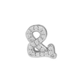 Silver 18k brass bubble & symbol pendant charm with sparkling cubic zirconia inlay - Ampersand / Silver