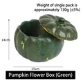 Green pumpkin flower box with 15cm width and lid for Halloween festive home decor - Pumpkin Flower Box (Green)