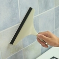 Non-slip hand-held glass squeegee wiper in beige for window and tile cleaning - Model 091 / Green