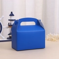 Blue gable gift box with handle and matte finish for bakery and dessert packaging - Blue