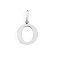 Polished silver letter O pendant charm crafted from stainless steel on white background - Letter O (Steel Color)
