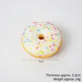Modèle de donut artificiel avec glaçage blanc et vermicelles colorés, 7 cm de diamètre - Blanc