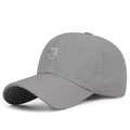 Grey quick-dry baseball cap with R logo shield and breathable laser-cut holes - Light Gray