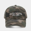 Detalle del bordado Very Vegan y textura en gorra de béisbol de camuflaje - 2# Color (Camuflaje Verde Oscuro)