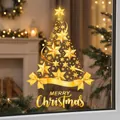 Size chart for static Christmas tree window stickers ranging from 30cm to 150cm - Golden Christmas Tree (P-SD399) / S Small (30x45cm)