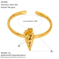 Detailed macro view of 18K gold plated conch shell ring made of 304 stainless steel - Conch Style(SR268G)