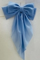 Sky blue oversized bow hair clip in matte chiffon fabric with long elegant ribbons - Chiffon Blue