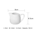 White ceramic milk jug 120ml capacity featuring side handle and pointed pour spout - 120ml With Handle Milk Pitcher