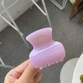 Elegant glossy pink hair claw clip for high ponytail, sleek minimalist butterfly hair accessory - Taro Purple - Vase Shape - Butterfly Buckle