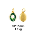 Detail view showing a 10x16mm gold oval carnation pendant with green and white enamel - No.1-Oval White Flower