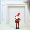 Plush Santa Claus doll with long legs and knit fabric for Christmas window decorations - Small Santa Claus (19.5*60cm)