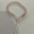 Pink crystal bead phone charm with sparkling rhinestones and metal spacers - Pink Crystal Beads White Diamond Ball