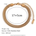 Pulsera de cadena de serpiente vintage de 6 mm en acero inoxidable chapado en oro 18K - Pulsera de Cadena de Serpiente - Dorado