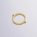 Polierter Hohlkreisverbinder mit zwei kleinen Schlaufen für DIY Schmuckherstellung - 21.05*25.43mm / Gold