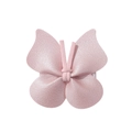 Detailed view of a pink butterfly hair clip featuring high-quality lychee grain leather - Pink