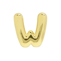 Polished 18k gold bubble letter W charm for DIY personalized name charm bracelets - Gold Letter-W