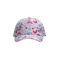 Pink kids baseball cap featuring cute all-over unicorn and rainbow print design - Star Moon Rainbow