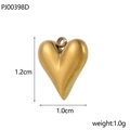 Macro detail of gold heart pendant showing dimensions 1.2cm by 1.0cm and metal texture - Tiny Heart-Gold