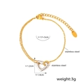 Pulsera de corazón hueco bicolor en acero inoxidable chapado en oro 18k y plata - Acero inoxidable / Pulsera de Oro